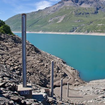 Moncenisio dam, Italy/France border. Meter used to measure the level of water.