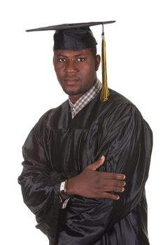 happy graduation a young man on white background