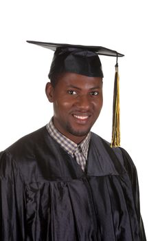 happy graduation a young man on white background
