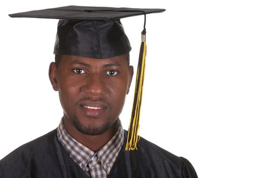 happy graduation a young man on white background