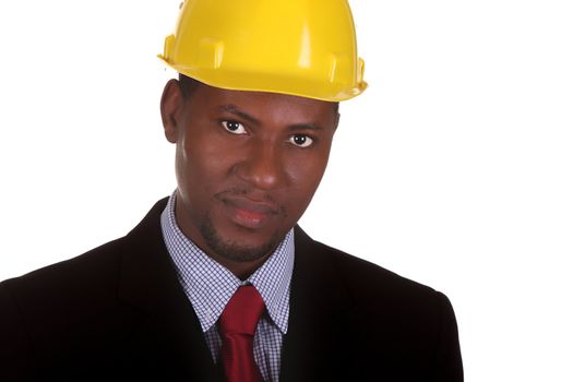 Young african american Businessman on white background