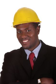 Young african american Businessman on white background