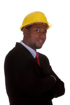 Young african american Businessman on white background