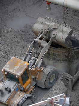 portrait of work at tunnel construction site