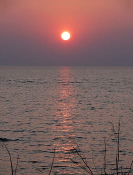 portrait of beautiful sunset at spring time