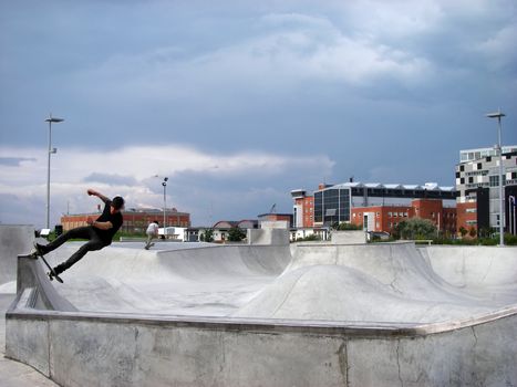 portrait of ride in newbuilt skatepark