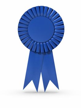 3D rendered Blue ribbon/Award. Clipping path included.