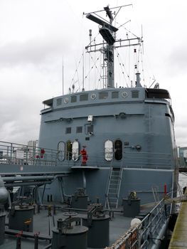 portrait of german navy ship in ocean