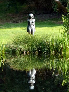 portrait of statue in beatiful nature landscape