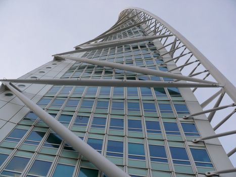 portrait of turning torso office and apartment building

