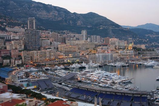 View of Monaco at night