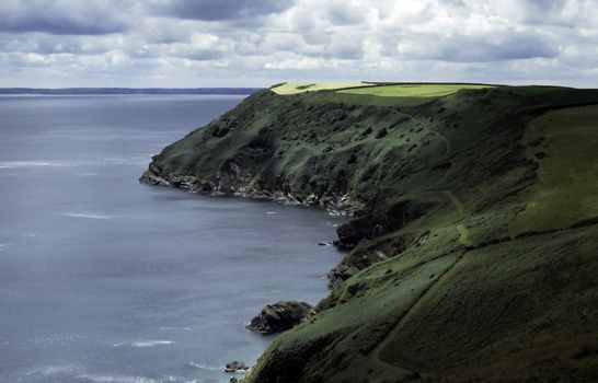 Coastal Path around the headlands on the Cornish Coastline in England