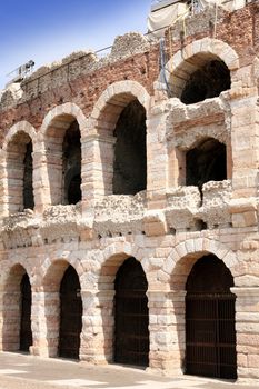 colosseum, details amphitheatre Arena in Verona, Italy