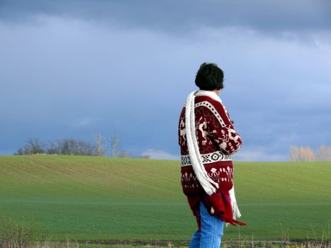 portrait of woman observing nature