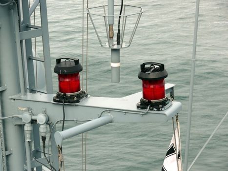 portrait of german navy ship in ocean