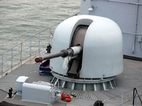 portrait of gun on german navy ship