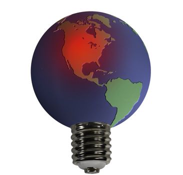 An overheated earth acting as the glass globe of an electric bulb