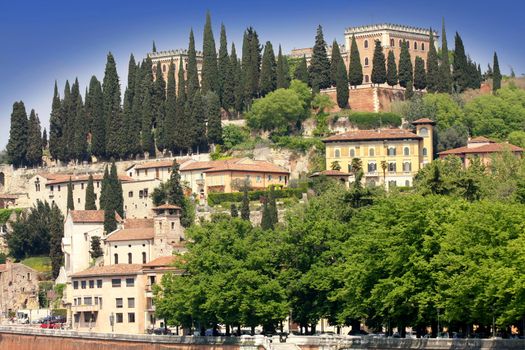 details panoramic view of Verona, Italy