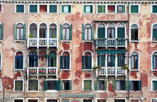 details shot of building, old houses in Venice, Italy