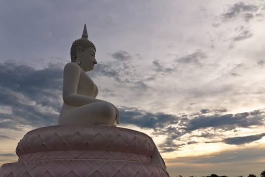 White Buddha statue in Thailand