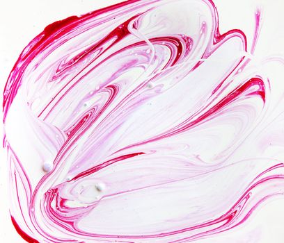 Red paint splashed over white background