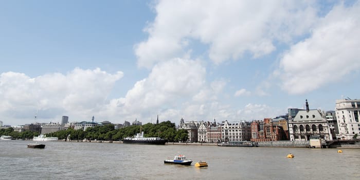 Panoramic view of River Thames London UK