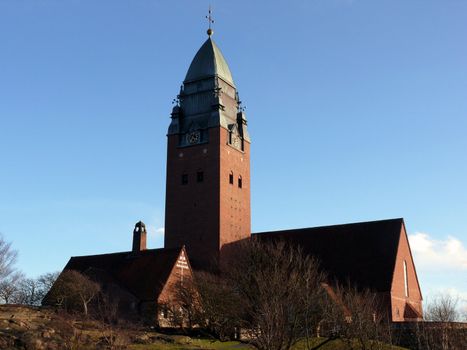 portrait of Masthugg church from 1914 in Gothenburg Sweden