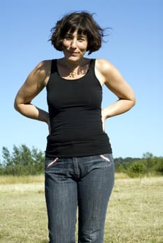 portrait of a beautiful woman enjoy nature