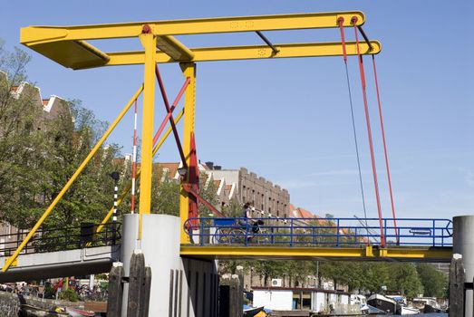 portrait of an amsterdam bridge seen from ocean