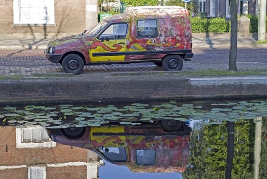 portrait of old car viewed in a nice selling way