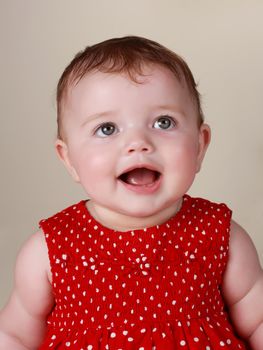 portrait of a cute caucasian baby girl