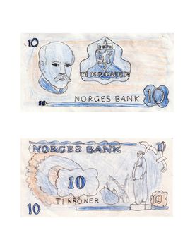 drawing of old norwegian bill