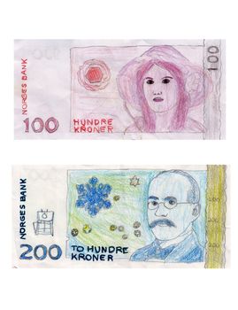 drawing of norwegian bills
