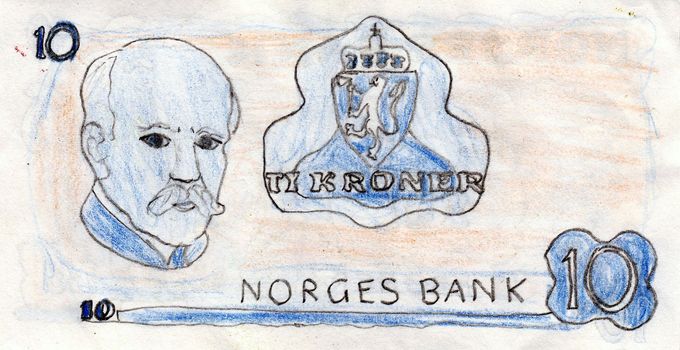 drawing of old norwegian bill