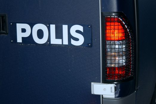 closeup portrait of an armoured police vehicle