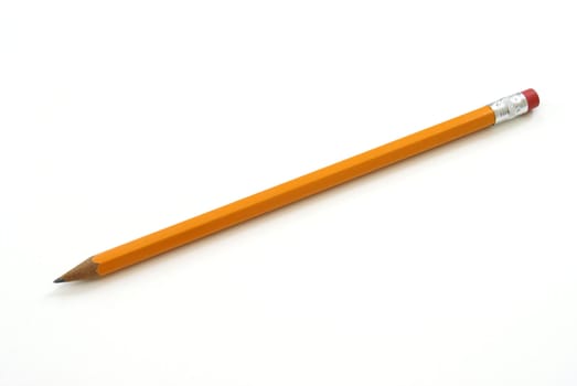 An isolated pencil with an eraser on white background.