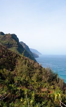 View of Na Pali coast from Kalalau trail
