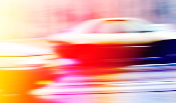 Cars on highway. Colorful motion blur image.