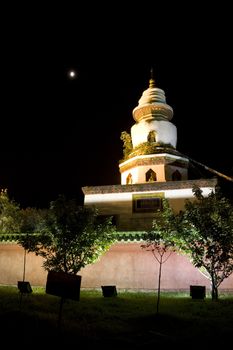Night image of a Thai Buddhist Stupa in Guilin City Centre, Guangxi Zhuang Autonomous Region, China.