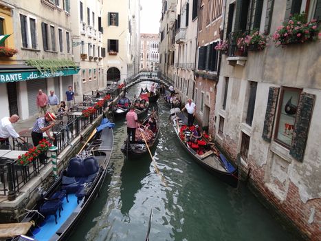 gondolas in Venice