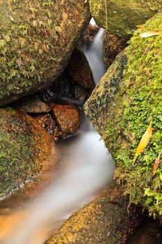 Small natural waterfall in the National Park Sintra-Cascais.