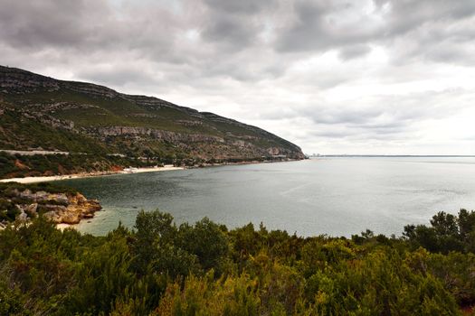 View of the beach bunny in the natural park of Arrabida.