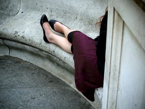 Girl relaxing in Paris.