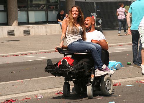 Wheelchair at the Dance Parade in Rotterdam