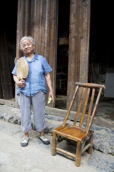 Image of an elderly Chinese lady at Daxu Ancient Town, Guilin, China.