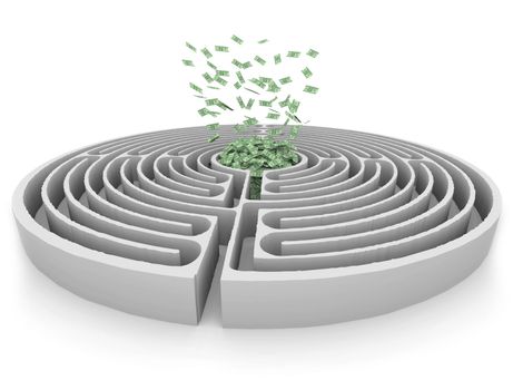 Find your way through a maze to the wealth of money inside