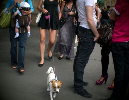 People on the street in Paris.