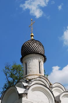 Dome of old Russian church in traditional style