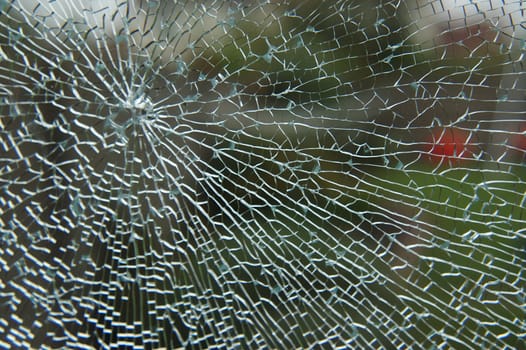 Shattered sheet of Glass