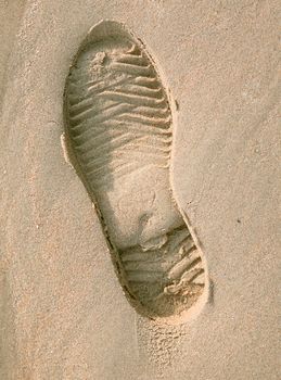 Trace from a boot on sand